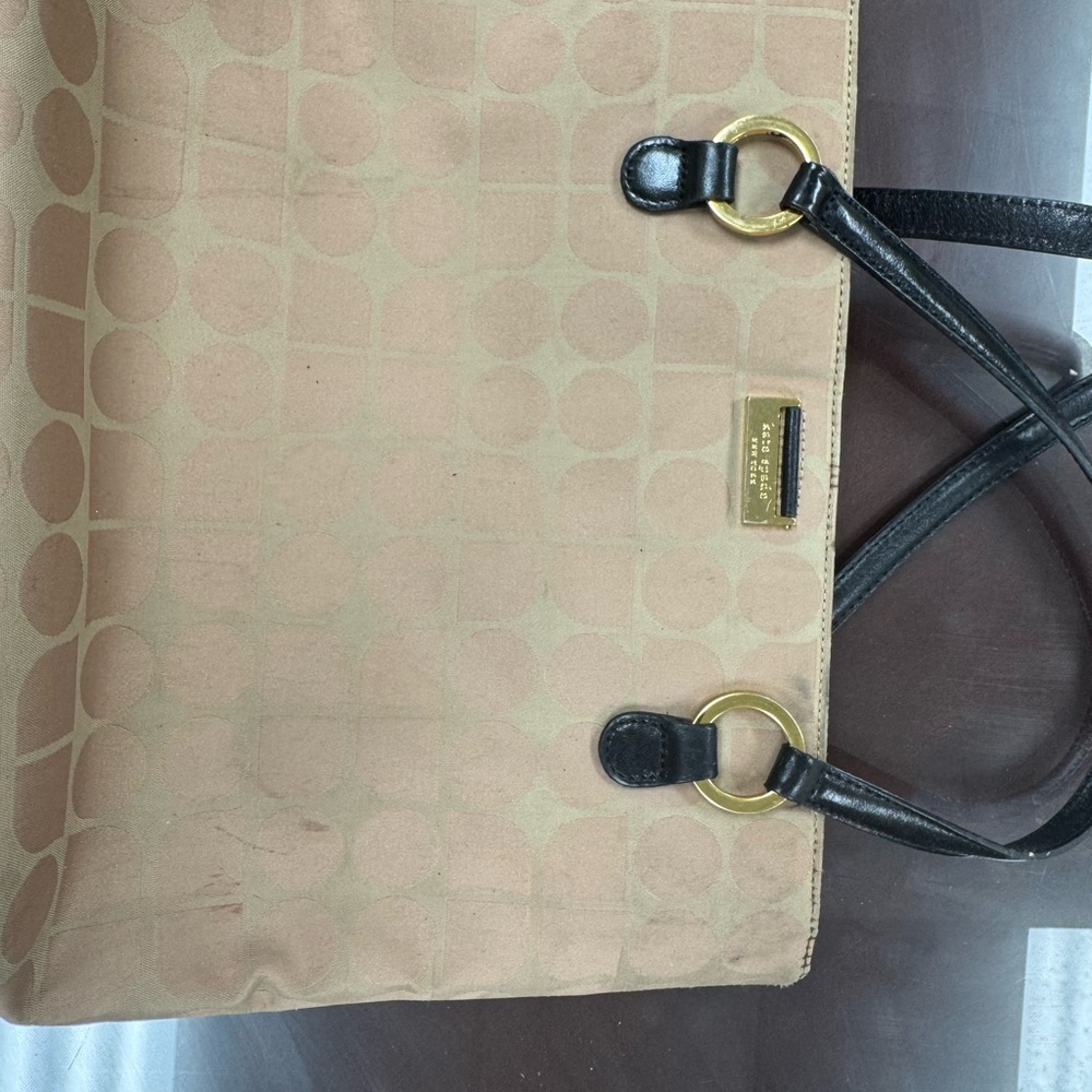 Coach Tan and Black Tote Bag